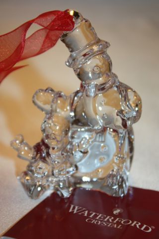 Nib Waterford Crystal Jolly Snowman Ornament Gift Boxed