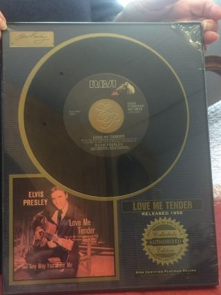 Nm Framed Elvis Presley Love Me Tender 45 Rpm Record - Limited Series