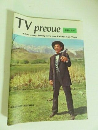 Cameron Mitchell - Tv Prevue - 1962 - Regional Tv Guide - Westerns - Great Cover - Cowboys