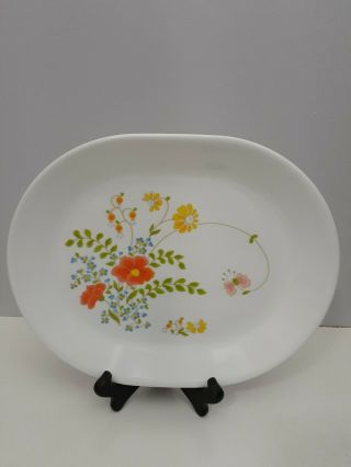 Vintage Corelle Wildflower 12 1/4 " Oval Serving Platter Plate Corning