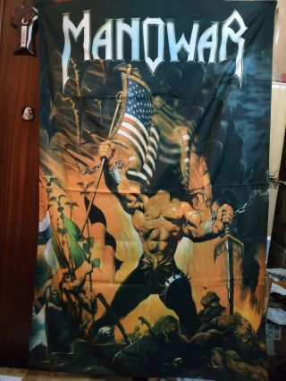 Vintage Manowar Textile Poster Flag