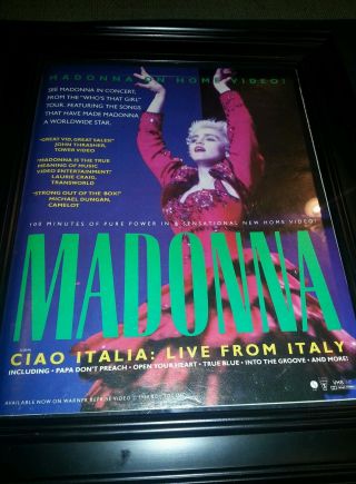 Madonna Ciao Italia Live From Italy Rare Promo Poster Ad