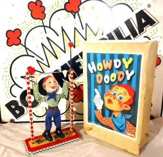 Vintage Howdy Doody Acrobat Tin Wind - Up By Arnold 1950s West Germany