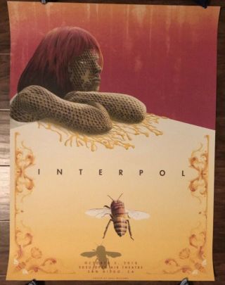 Interpol San Diego Ca 2018 Official Concert Poster Print Signed Neal Williams