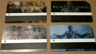 Complete Set Of 4 Game Of Thrones York Metro Cards Limited Edition Expired
