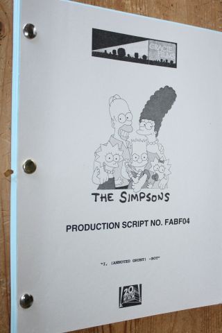 The Simpsons Rare Tv Series Show Script Episode I Annoyed Grunt - Bot