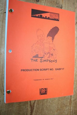 The Simpsons Rare Tv Series Show Script Episode Treehouse Of Horror Xvi