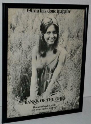 Olivia Newton John Rare 1971 Banks Of The Ohio Framed Promo Poster / Ad