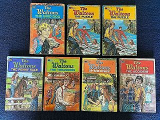Vintage 1975 The Waltons Tv Show Books - Complete Set Of 6,  1 Extra - John Boy,  Etc