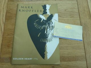 1996 Mark Knopfler Dire Straits Golden Heart Tour Programme & Tkt Stub Rare