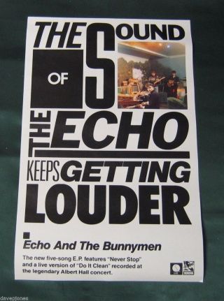 Echo & The Bunnymen Vintage Poster 1983 Korova 5 Song Ep Usa Promo 14 " X 22 "