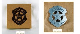 James Arness Marshal Dillon Official Gunsmoke 65th Anniversary Us Marshal Badge
