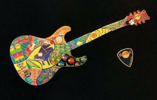Hard Rock Cafe Hollywood 30th Anniversary Guitar & Pick Pin Set