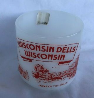 Mid Century Souvenir Federal Glass Coffee Mug Cup Wisconsin Dells Wisconsin