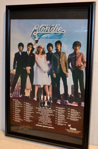 Blondie 1978 Parallel Lines Lp And Concert Tour Promotional Framed Poster / Ad