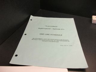 Supernatural - Tv Series - One Line Schedule - Ep - " Playthings " With Hand Written Notes