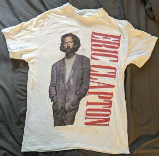 Vintage Eric Clapton 1990 Journeyman Concert Tour T - Shirt Medium With Tour Dates
