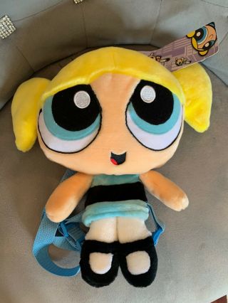Vintage 2000 The Powerpuff Girls Bubbles Backpack Plush Stuffed Toy Doll 12 " Nwt