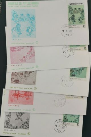 South Korea 1971 Korean Paintings Complete Set Gofirst Day Covers