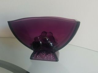 Vintage Fenton Verlys Glass Purple Love Bird Vase Made For Holophane