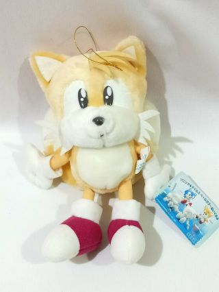 Tails Sonic The Hedgehog Pastel Pale Plush Toy Doll Tag 9 " Japan Sega 1998