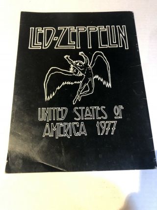 Led Zeppelin 1977 Tour Book An Evening With Led Zeppelin VG Program 2