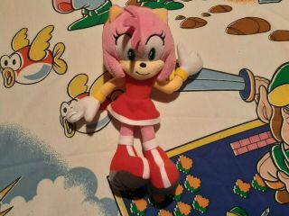 Rare Tomy Sonic The Hedgehog Amy Rose Plush Toy Doll Sega Official Htf Modern