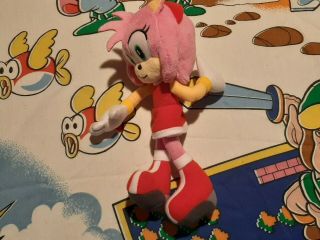 RARE TOMY Sonic the Hedgehog Amy Rose Plush Toy Doll SEGA Official HTF Modern 2