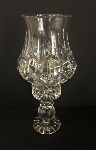 Block Olympic Cut Crystal Candle Holder Hurricane Lamp Globe Vintage
