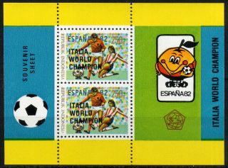 Indonesia 1982 - Bloc Football World Cup Overp Black Mnh