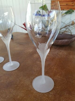 Mikasa White Frosted Wine Set Of 6 Glasses