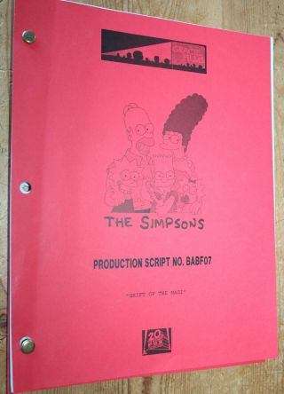 The Simpsons Rare Tv Series Show Script Episode Grift Of The Magi