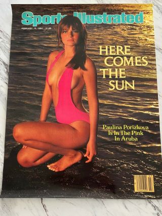 Vintage Poster Pin - Up 1984 Sport Illustrated Swimsuit Paulina Porizkova 22x28 "