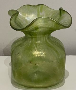 Loetz Glass Vase Iridescent Glass Oil Spot Design Art Nouveau Period Papillon