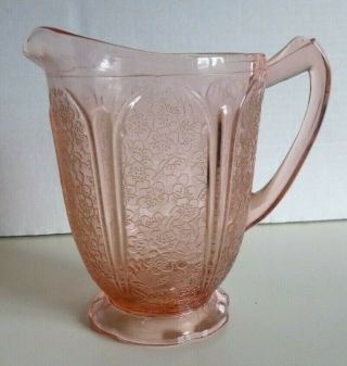 Jeanette Glass Co.  Pink Cherry Blossom Pitcher