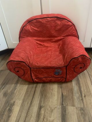 Vintage Blues Clues Foam Plush Red Thinking Chair W/ Removable Cover