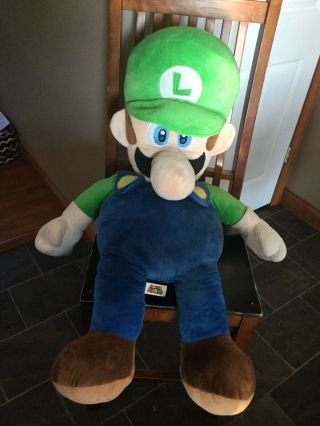 Giant Luigi Life - Size 48 " Plush Stuffed Licensed Nintendo Mario Bros