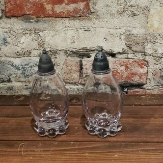 Vintage Imperial Glass Candlewick Salt Pepper Shaker Set