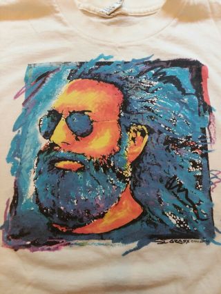 Rare Jerry Garcia 1991 Vintage Liquid Blue Shirt Art By Slgrafx,  Gdm,  Inc