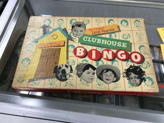 Vintage 1958 Little Rascals Clubhouse Bingo - Spanky Alfalfa Buckwheat