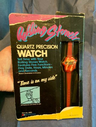 Vintage Rolling Stones 1983 Tongue Quartz Precision Watch In Package