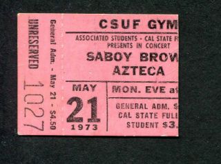 1973 Savoy Brown Concert Ticket Stub Cal State Fullerton Ca