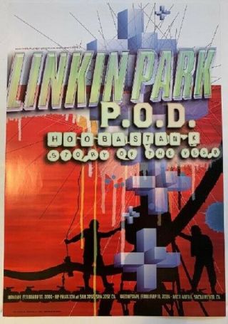 Linkin Park Concert Poster 2004 San Jose