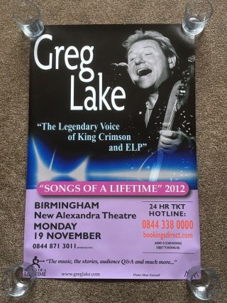 Greg Lake Songs Of A Lifetime 2012 Tour Concert Poster Birmingham