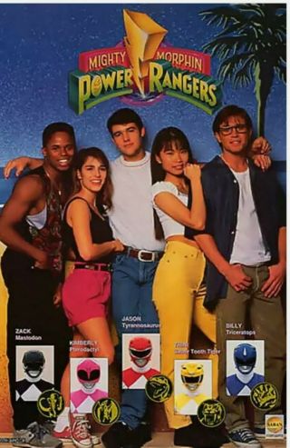Vintage 1993 Mighty Morphin Power Rangers Saban 329 Mmpr Poster