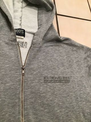 Roots Hbo Real Time With Bill Maher Political Tv Show Zip Gray Hoodie Jacket L