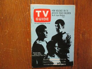 Aug 24 - 1968 Tv Guide Mag (star Trek/leonard Nimoy/deforest Kelly/william Shatner)