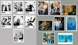 Nirvana,  Kurt Cobain,  David Grohl Photo Set Of 15 Rare Promotion Photos Concert