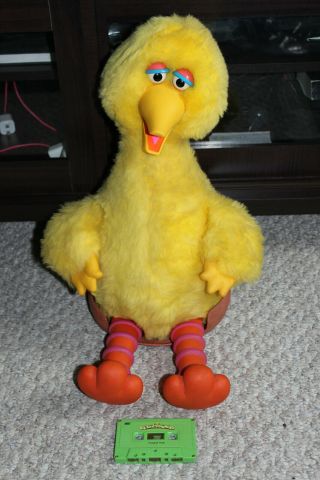 Vintage 1986 Ideal Big Bird Story Magic 20 " Talking Plush Doll With Cassette
