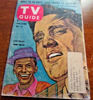 Vintage - Tv Guide May 7th 1960 - Frank Sinatra & Elvis Presley - Very Good